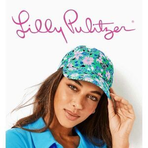 ☀🌴🏌 NWT LILLY PULITZER Women’s Run Around Hat Floral Print Spearmint Golf